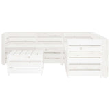 NNEVL 6 Piece Garden Lounge Set Pallets Wood White