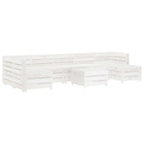 NNEVL 8 Piece Garden Lounge Set Pallets Wood White
