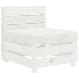 NNEVL 8 Piece Garden Lounge Set Pallets Wood White