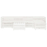 NNEVL 6 Piece Garden Lounge Set Pallets Wood White