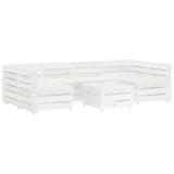 NNEVL 7 Piece Garden Lounge Set Pallets Wood White