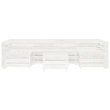 NNEVL 7 Piece Garden Lounge Set Pallets Wood White