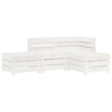 NNEVL 4 Piece Garden Lounge Set Pallets Wood White