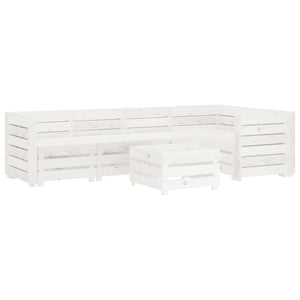 NNEVL 6 Piece Garden Pallet Lounge Set Wood White