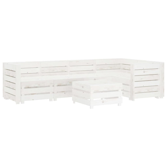 NNEVL 6 Piece Garden Pallet Lounge Set Wood White