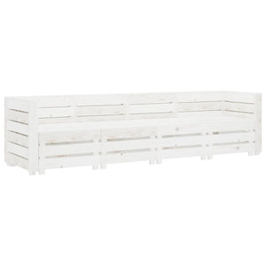 NNEVL Garden 4-Seater Pallet Sofa Wood White