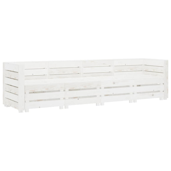 NNEVL Garden 4-Seater Pallet Sofa Wood White