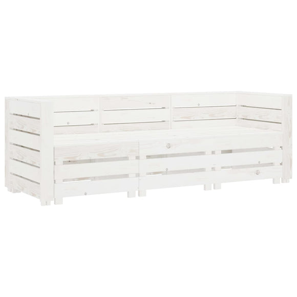NNEVL Garden 3-Seater Pallet Sofa Wood White