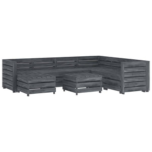 NNEVL 8 Piece Garden Pallet Lounge Set Wood Grey