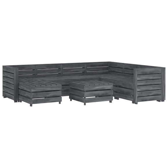 NNEVL 8 Piece Garden Pallet Lounge Set Wood Grey