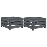 NNEVL 8 Piece Garden Pallet Lounge Set Wood Grey