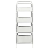 NNEVL Shoe Rack with 4 Shelves Metal and Non-woven Fabric Silver