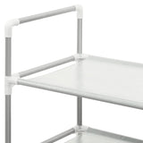 NNEVL Shoe Rack with 4 Shelves Metal and Non-woven Fabric Silver