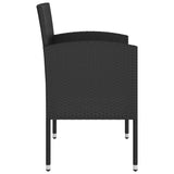 NNEVL 3 Piece Garden Dining Set Poly Rattan Black