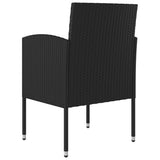 NNEVL 3 Piece Garden Dining Set Poly Rattan Black