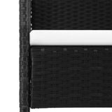 NNEVL 3 Piece Garden Dining Set Poly Rattan Black