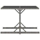 NNEVL 3 Piece Garden Dining Set Poly Rattan Black
