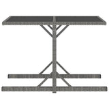 NNEVL 3 Piece Garden Dining Set Poly Rattan Anthracite
