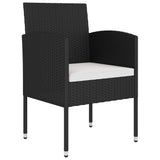 NNEVL 3 Piece Garden Dining Set Solid Acacia Wood & Poly Rattan Black