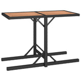 NNEVL 3 Piece Garden Dining Set Solid Acacia Wood & Poly Rattan Black