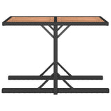 NNEVL 3 Piece Garden Dining Set Solid Acacia Wood & Poly Rattan Black