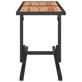 NNEVL 3 Piece Garden Dining Set Solid Acacia Wood & Poly Rattan Black