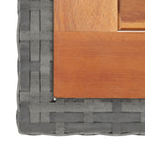 NNEVL 3 Piece Garden Dining Set Solid Acacia Wood & Poly Rattan Anthracite