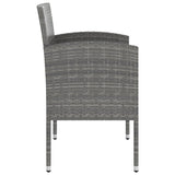NNEVL 3 Piece Garden Dining Set Solid Acacia Wood & Poly Rattan Anthracite