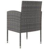 NNEVL 3 Piece Garden Dining Set Solid Acacia Wood & Poly Rattan Anthracite