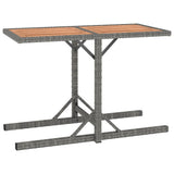 NNEVL 3 Piece Garden Dining Set Solid Acacia Wood & Poly Rattan Anthracite