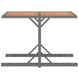NNEVL 3 Piece Garden Dining Set Solid Acacia Wood & Poly Rattan Anthracite