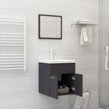 NNEVL Bathroom Furniture Set Grey Chipboard