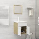 NNEVL Bathroom Furniture Set White and Sonoma Oak Chipboard