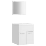 NNEVL Bathroom Furniture Set High Gloss White Chipboard