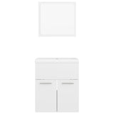 NNEVL Bathroom Furniture Set High Gloss White Chipboard