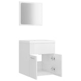 NNEVL Bathroom Furniture Set High Gloss White Chipboard