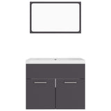 NNEVL Bathroom Furniture Set Grey Chipboard
