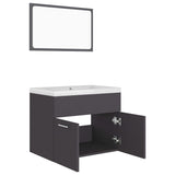 NNEVL Bathroom Furniture Set Grey Chipboard