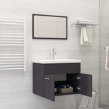 NNEVL Bathroom Furniture Set Grey Chipboard