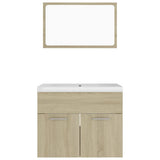 NNEVL Bathroom Furniture Set Sonoma Oak Chipboard
