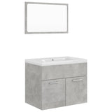 NNEVL Bathroom Furniture Set Concrete Grey Chipboard
