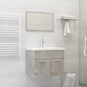 NNEVL Bathroom Furniture Set Concrete Grey Chipboard