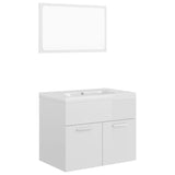 NNEVL Bathroom Furniture Set High Gloss White Chipboard