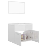 NNEVL Bathroom Furniture Set High Gloss White Chipboard
