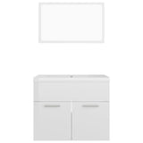 NNEVL Bathroom Furniture Set High Gloss White Chipboard