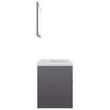 NNEVL Bathroom Furniture Set High Gloss Grey Chipboard