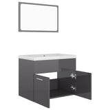 NNEVL Bathroom Furniture Set High Gloss Grey Chipboard