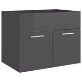 NNEVL Bathroom Furniture Set High Gloss Grey Chipboard