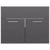 NNEVL Bathroom Furniture Set High Gloss Grey Chipboard