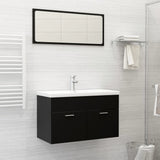 NNEVL Bathroom Furniture Set Black Chipboard